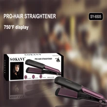 SOKANY SOKANY Placa cerámica multifuncional, plancha de pelo, clip alisador, herramienta de peluquería. Tres en para rizado y alisado en seco y húmedo, temperatura ajustable hasta 750 grados, calentamiento rápido, apto para uso doméstico y salones de belleza