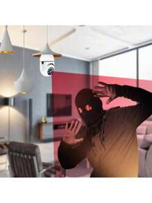 Câmera wifi Ip Segurança Lâmpada Panorâmica sem fio giratória 360 com encaixe lampada bocal rosca ptz full HD visão noturna segurança - bivolt - Branco - Visão 6