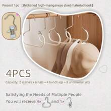 4/8pcs Hat Hanger, Hat Storage Artifact 1 Hanger Can Hang 8 Top Hats, Dormitory Wardrobe Inside Hanging Peaked Baseball Cap Sling Home Multifunctional Hanging Hat Display Rack, No Trace, No Hook Needed - Closet Space-Saving Hooks,- Get More For Less, Perfect For Home Organization - Fits Belts, Ties, Scarves, Camisole, Hats, Bras, Shoes, Handbag Dress Pants Shoes Jeans Boots Skirt Bedroom, Gender Reveal Party, Perfect For Birthdays, Weddings, Parties, The Perfect Gift For Colleagues, Friends, And Family, Back To School