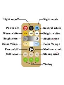 E27 Ventilador De Techo Lámpara Silenciosa Con Control Remoto 50W Ventiladores Luces 110V - Multicolor - Ver 7