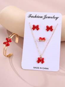 5 件套女孩蝴蝶首饰套装包括项链、手链、戒指、耳环 - 蝴蝶 - 查看 16