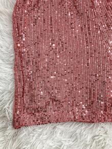 Women's Sequin Shorts Set With Pockets, Cropped Top And Straps For Bloggers,Carnival - Berwarna merah muda - View 2