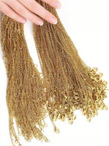 10/50/100pcs Stainless Steel 18K Gold Plated Necklace Chain, Anti-Tarnish Fine Delicate Chain, Jewelry Making Supply - 50cm - View 1