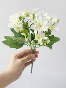 1Pc Artificial White Butterfly Daisies Bouquet,For Spring Decor,Handheld Flower Arrangement Wedding,Home,Living Room,Wedding Scene Scenery Decoration,Vase Decor,Desktop Decor. Easter