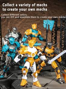 13 Joints Movable Wanderer Robot Warrior Model Toy, Children Assembly Kit, Holiday Gift For Boys - Multicolor - View 3