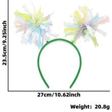1 件复活节派对头饰毛绒球头带节日装饰卡通兔子小鸡条纹头带 - 彩色 - 查看 6
