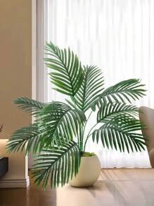 67-85 厘米大型人造鹤望兰树假热带龟背竹植物真实触感棕榈叶塑料香蕉树枝绿色中心装饰适用于家庭花园室内阳台装饰无盆 1 件