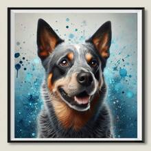 SEA MOSS CAT 5D DIY 钻石画套装 - 澳大利亚牧羊犬肖像、圆形亚克力钻石、墙壁艺术和桌面装饰、工艺礼品、牛头、家居装饰、节日礼物 - 彩色 - 查看 4