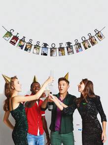 1 Set Class Of 2025 Photo Banner - Congrats Grad Perfect Graduation Decor Party Supplies Black - Multicolor - View 3