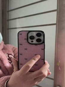 INS Style Plaid Bowknot Black Trim Phone Case, Compatible With IPhone 16 15 14 13 12 11 Pro Max 16 15 14 Plus 13 12 11 X XR XS Max, Compatible With IPhone Birthday Gifts, Gifts Compatible With IPhone Women Waterproof Shockproof Anti-Fall Scratch Resistant - Multicolor - View 6