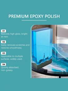1 Pack Of 100ml Epoxy Resin Polish * 1pc Towel, Stain Cleaner, Stain Remover, Cleaning, Repairing Scratches, Polishing Surface Cleaning And Care Agent, Widely Used In Epoxy Resin Countertops, Car Resin Dashboards, Wood And Metal, Etc.