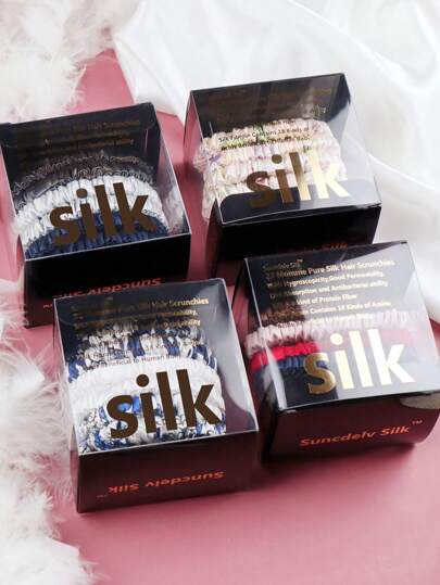 100% Mulberry Silk Hair Tie Hair Care, Mulberry Silk Skinny Hair Ties Elastic, 22 Momme Mulberry Silk Hair Ties Hair Tie Set Women Curly Thin Hair Srevela Ponytail Holders Hair Elastics Hair Rubber Bands Scrunchies Hair Rope, Hair Bobbles Hair Accessories Head Accessories