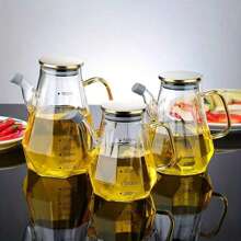 1pc Creative Rhombus Borosilicate Glass Oil Bottle, Suitable For Kitchen, Capacity: 16.91 Oz, 23.67 Oz, 30.43 Oz