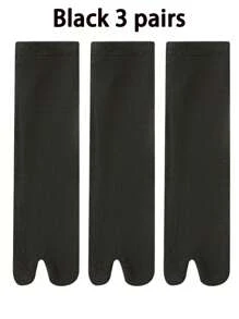 3 Pairs Fashion Unisex Fiber Toe Split Tabi Socks With Open-Toe Sandals