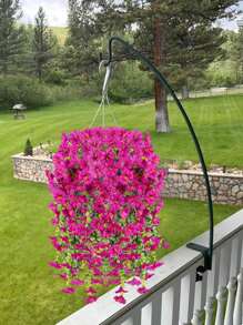1/2/4PCS Artificial Flower UV Resistant Hanging Plant Silk Morning Glory Vine Eucalyptus Leaves Green Plant Decoration Anniversary Birthday Graduation Wedding Party Outdoor Family Room Porch Garden Courtyard Wall Spring/Summer Decoration