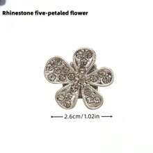 5pcs Crystal Diamond 5-Petal Flower Car Air Vent Clip, Elegant Car Decor
