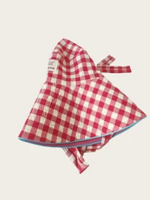 1pc Women's Plaid Casual Polyester UPF Sun Protection Reversible Bucket Hat, Suitable For Spring/Summer