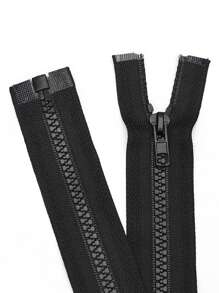 5 件黑色树脂拉链，各种长度（14.57 英寸/17.72 英寸/21.65 英寸/23.62 英寸/29.53 英寸/31.5 英寸），#5 尼龙线圈分离拉链，适用于服装、箱包、家纺等缝纫产品 - 黑色 - 查看 6