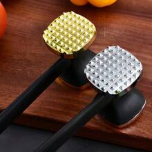 1PC Zinc Alloy Meat Tenderizer Double-Sided Meat Hammer, Steak Pork Chop Meat Hammer, Household Barbecue Marinated Meat Minced Meat Hammer Tendon Breaker, High Quality And Efficient, Multi-Functional Kitchen Tools