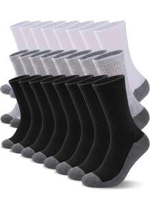 12 Pairs Of Men's Casual Simple Fashion Versatile Daily Wear Sports Mid-Tube Socks Shipped Randomly