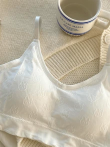 Tween-Mädchen Unterwäsche ohne Stahlringverstellung, integrierter fester Cup, Sport-BH, Weste mit Schultergurt, Kaninchenmuster, weich und bequem