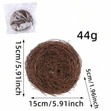 1pc Realistic Bird Nest Decor, DIY Woven Dried Branch Artificial Bird Nest For Yard Decoration, Easter