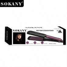 SOKANY SOKANY Placa cerámica multifuncional, plancha de pelo, clip alisador, herramienta de peluquería. Tres en para rizado y alisado en seco y húmedo, temperatura ajustable hasta 750 grados, calentamiento rápido, apto para uso doméstico y salones de belleza