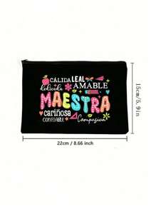 1pc Teacher Gifts,To Best Teacher Ever Letter Print Makeup Bag,Gift Bag Zipper Bag For Travel,Lightweight Storage Bag, Coin Purse, Zipper Clutch Pouch,Pouch Bags Cosmetics Bag Makeup Storage Bag Beauty Bag,Women Makeup Bag Pouch Travel Toiletry Organizer,Back To School Teacher Gift,Christmas Pattern Tot Bag Christmas Tree Wash Bag,For Makeup Tools,Portable Handheld Toiletry Bag,Fashionable Simple Style,Friendship Gifts Makeup Bag