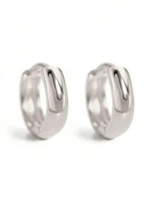 1 对迷人 925 纯银 12 毫米-16 毫米简约亮面圆形耳钉，适合女士周年纪念日女友生日礼物约会日常佩戴耳环精美珠宝 - 光面 - 查看 9