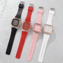 Set de 4 relojes de mujer con reloj de cuarzo, reloj de pulsera casual, reloj de dama para regalo de festival, día de San Valentín