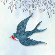 1 Cặp Miếng Vải Thêu Chim Én Xanh, Miếng Dán Trang Trí May Cho Qipao, Sườn Xám Và Các Loại Trang Phục Khác - Màu xanh lam - Xem 4