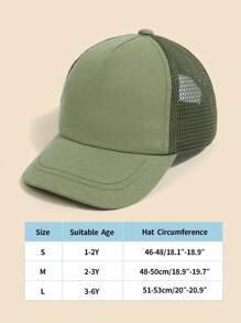 1顶幼儿棒球帽，防紫外线透气网眼男婴棒球帽，可调节户外沙滩遮阳帽 - 軍綠 - 查看 3