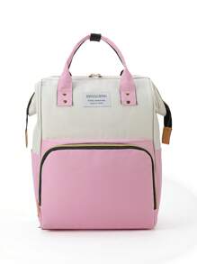 Large Capacity Maternity Bag, Fashionable Diaper Bag For Mom, Oxford Cloth Backpack With Insulated Bottle Holder