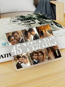 1pc Personalized Acrylic Plaque Custom Photo And Text Couple Unique Gift For Her/Him, Ideal For Valentine's Day, Mother's Day, Birthdays, Anniversaries, Graduation, Weddings, Father's Day, Valentine Day, Valentine Day Decor Gifts