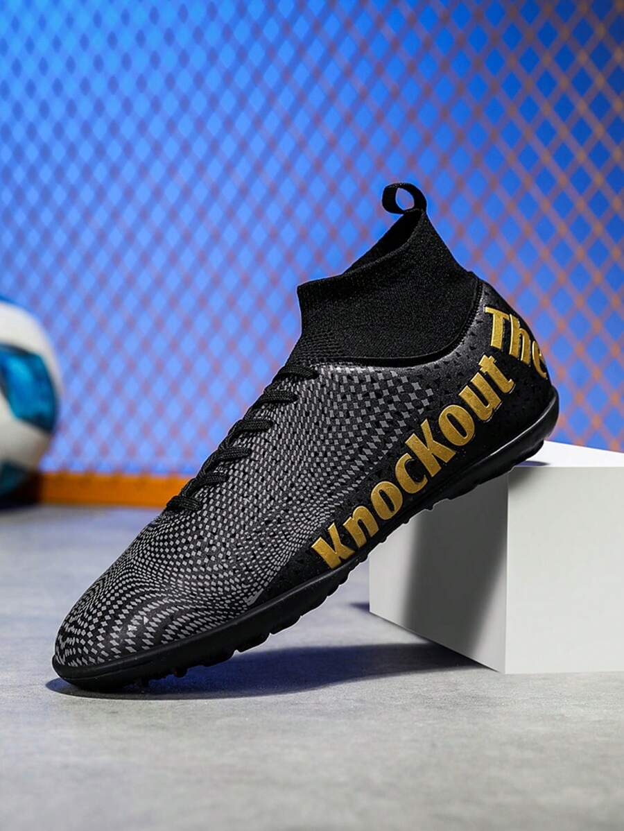 1 para butów piłkarskich dla chłopców, dziecięce trampki z kolorowym wzorem liter sznurowane z przodu, lekkie i wygodne, antypoślizgowe buty sportowe do biegania na świeżym powietrzu