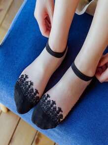 5 pares de medias transparentes de seda de vidrio para mujer, calcetines de unicolor transpirables de baja altura, transparentes, aptos para primavera, verano, uso diario y casual