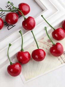 10/20/30 件假水果、人造植物、人造红樱桃装饰品，用于派对装饰、家居厨柜仿真模型装饰和摄影道具、玫瑰、装饰玫瑰、装饰风格、派对和节日装饰、秋季装饰、圣诞装饰、波西米亚风格 - 彩色 - 查看 7