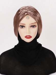 New Fashion Satin Rhinestone Pendant Hijab Scarf, Suitable For Spring/Summer - Multicolor - View 9