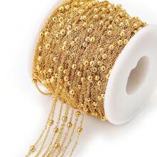 Rolo Corrente Singapura Com Bolinha 3.5mm Ouro/Prata 10 Metros