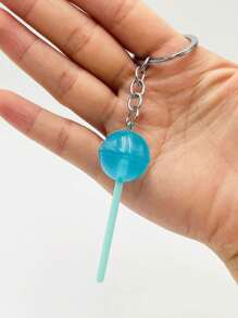 1pc/4pcs Transparent Resin Candy Keychains, Glow-In-The-Dark Lollipop Design, Cute Girl Style, Fashionable Creative Small Gift - Multicolor - View 5