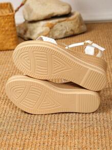 Women's Platform Wedge Sandals, 2025 Spring Summer High Heel Single Strap Slides, Lightweight Comfortable Beach Vacation Heeled Shoes, Sexy Show Leg Runway Shoes, Elevated Small Size Big Size Woven Roman Open Toe Fashion Dress Shoes, Mom Shoes
