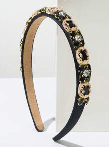 1pc Women's Retro Style Headband, Premium Thin Rhinestone Decoration Hairband, Simple Elegant Party Hair Accessory