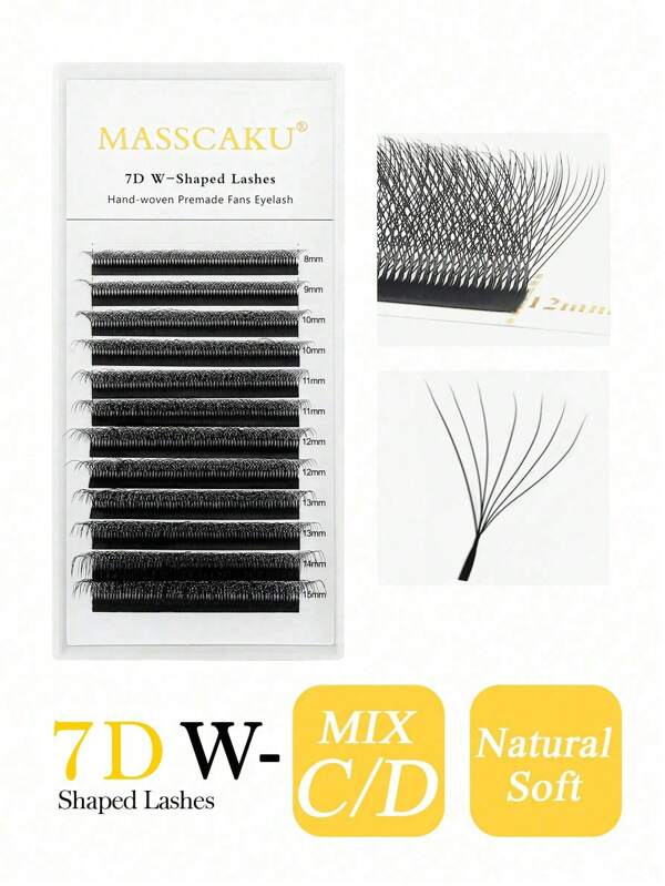12Rows W-Shaped Eyelashes With Clover Design Automatic Flowering Soft False Eyelashes With Weaving Net Mega Flowering Eyelash Extensions 7D Lash Clusters, Eyelash Clusters, Individual Eyelashes, Lashes, Fake Lashes