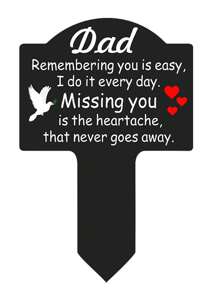 YAFITYES 1 pieza Estaca conmemorativa del jardín, marcador impermeable de tumba para mamá y papá, y otros seres queridos, placa homenaje para exterior, decoración de cementerio de condolencia