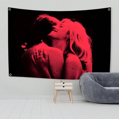 Banda de TV Pop Genérica Vermelha, Capa de Álbum de Música, Tapeçaria Musical, Meme Engraçado, Bandeira, Decoração de Parede, Decoração de Casa, Bandeiras para Quarto, Banners para Quarto, Caverna do Homem, Tapeçaria de Arte Musical Moderna, Presente