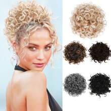 Afro Puff Drawstring Ponytail Kinky Curly Hair Bun Clip In Ponytail Hair Extensions Updo Hairpieces For Women Daily Party Use - Multicolor - View 2