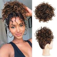 Afro Puff Drawstring Ponytail Kinky Curly Hair Bun Clip In Ponytail Hair Extensions Updo Hairpieces For Women Daily Party Use - Multicolor - View 14