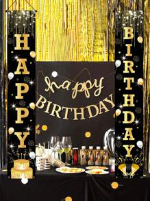 1 Set 16/18/21/30/40/50/60/70/80 Happy Birthday Banner, Hanging Flags, Indoor/Outdoor Birthday Party Decor, Photo Booth Props