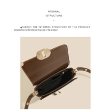 High-End Small Square Bag Women's Bag New Lock Fashionable And Simple Commuter Shoulder Messenger Bag