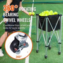 Foldable Tennis Ball Hopper, Holds 150 Or 180 Tennis Balls, Lightweight Aluminum Alloy Tennis Ball Basket Cart With Wheels, Removable Bag, Carry Bag, Portable Sports Teaching Cart For Tennis Player - Chứa được 180 quả bóng tennis - Xem 5
